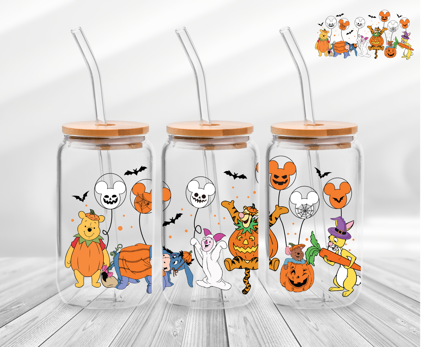 Bear & Friends Halloween -16oz UVDTF Cup Wrap