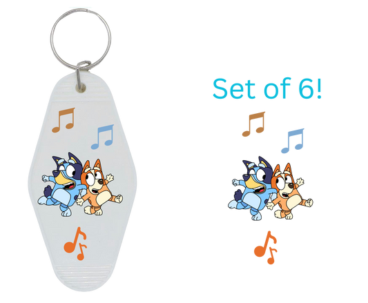 Blue Dog II UV-DTF Motel Keychain Decal