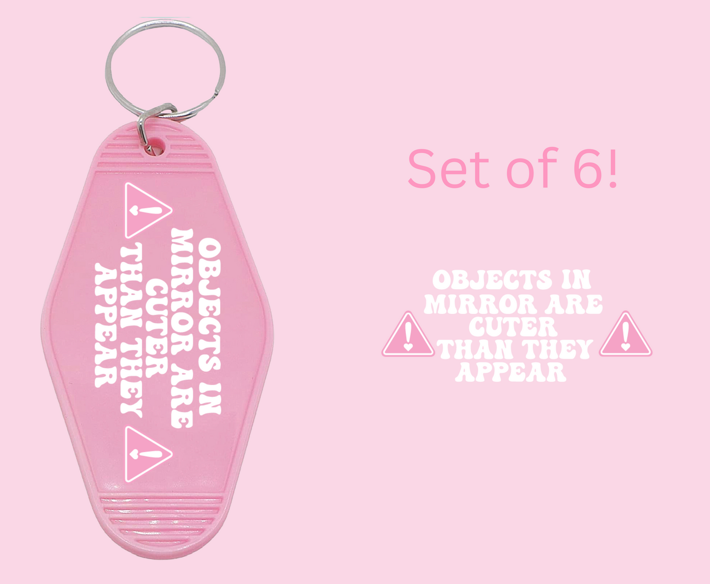 Caution - UV DTF Motel Keychain Decals
