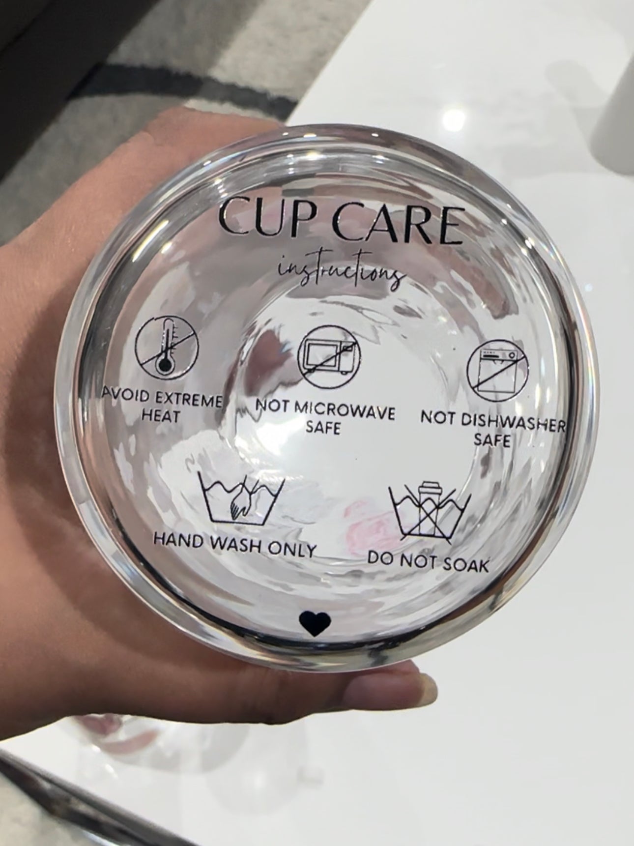 Cup Care instructions UV DTF Decal