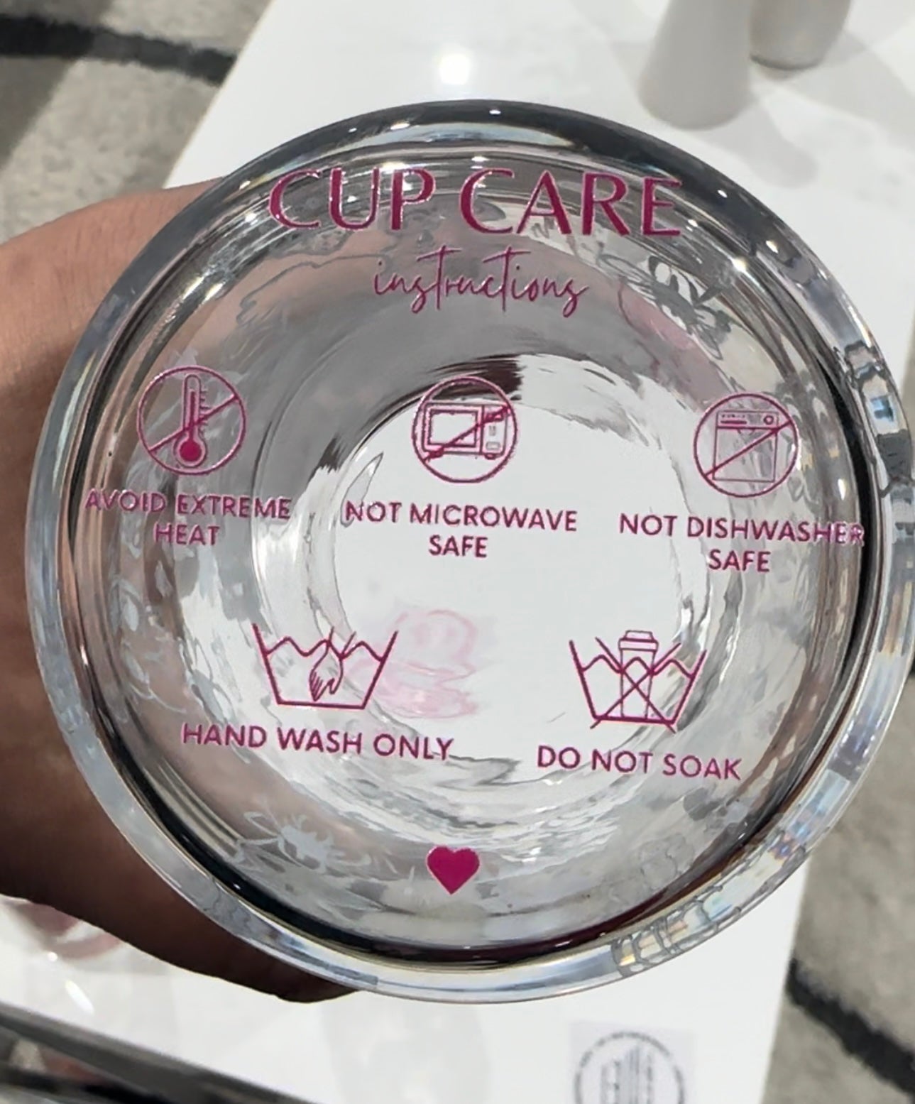 Cup Care instructions UV DTF Decal