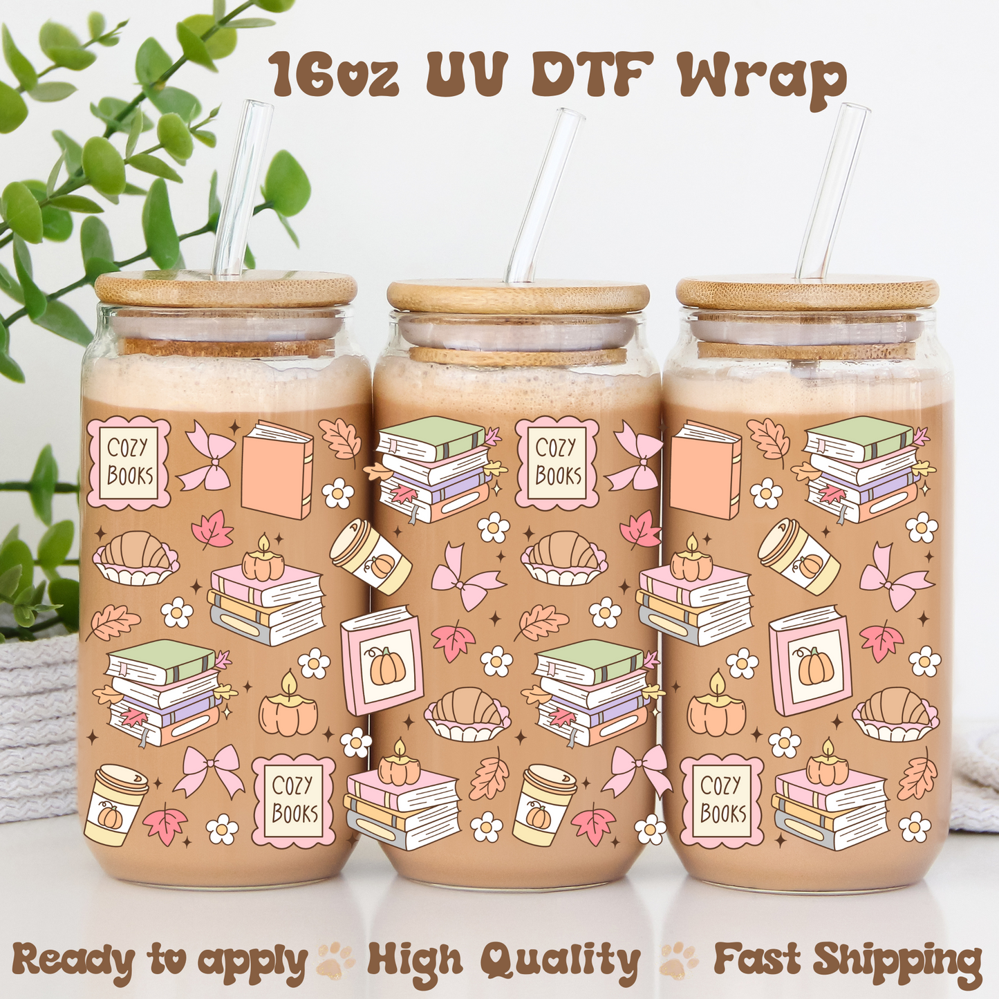 Autumn Bookish -16oz UV DTF Wrap