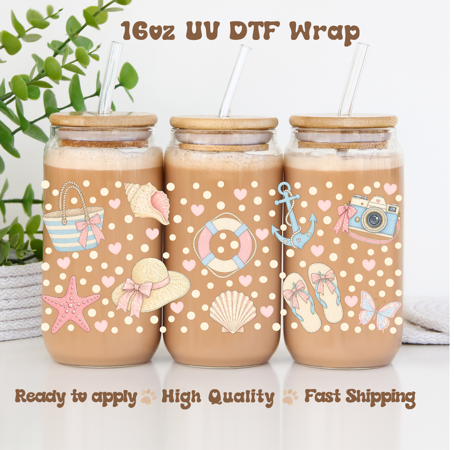 Beach Ready - 16oz UV DTF Wrap