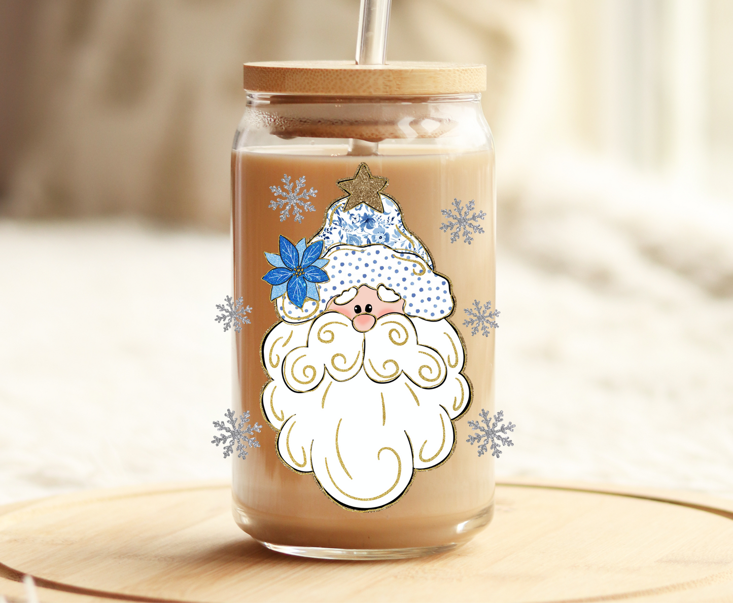 Blue Santa -UVDTF Decal