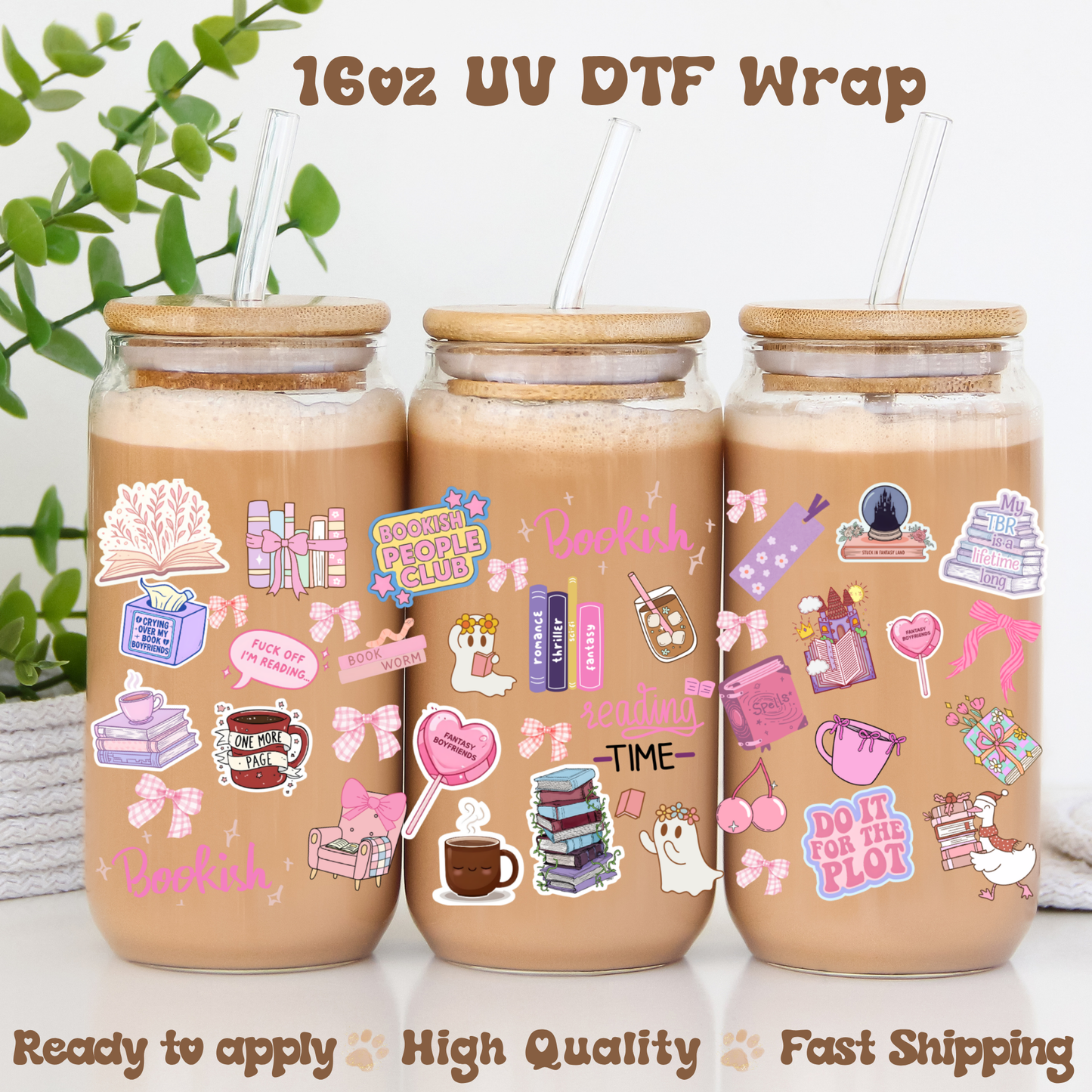 Bookish Reading Time - 16oz UV DTF Wrap