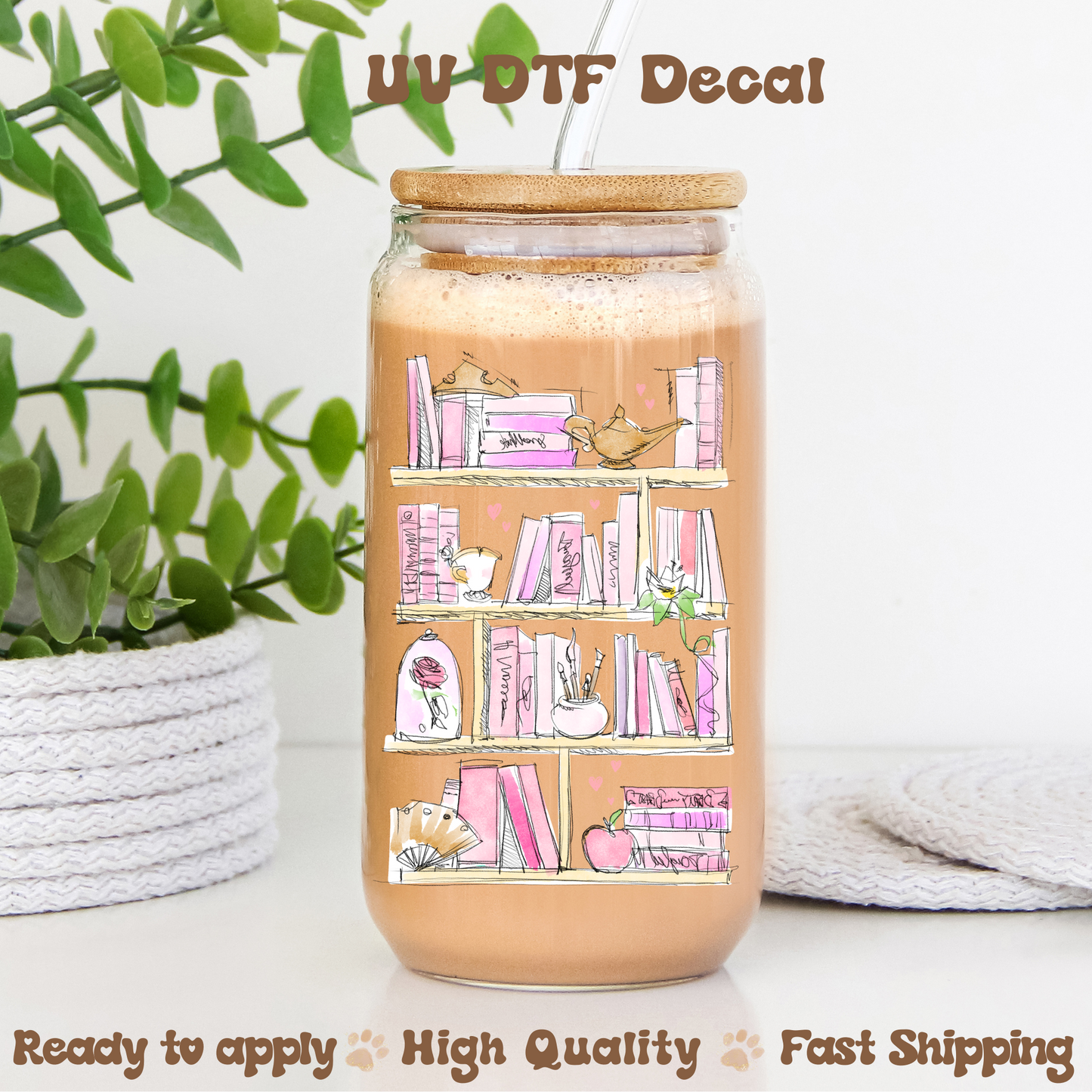 Books Pink -UVDTF Decal