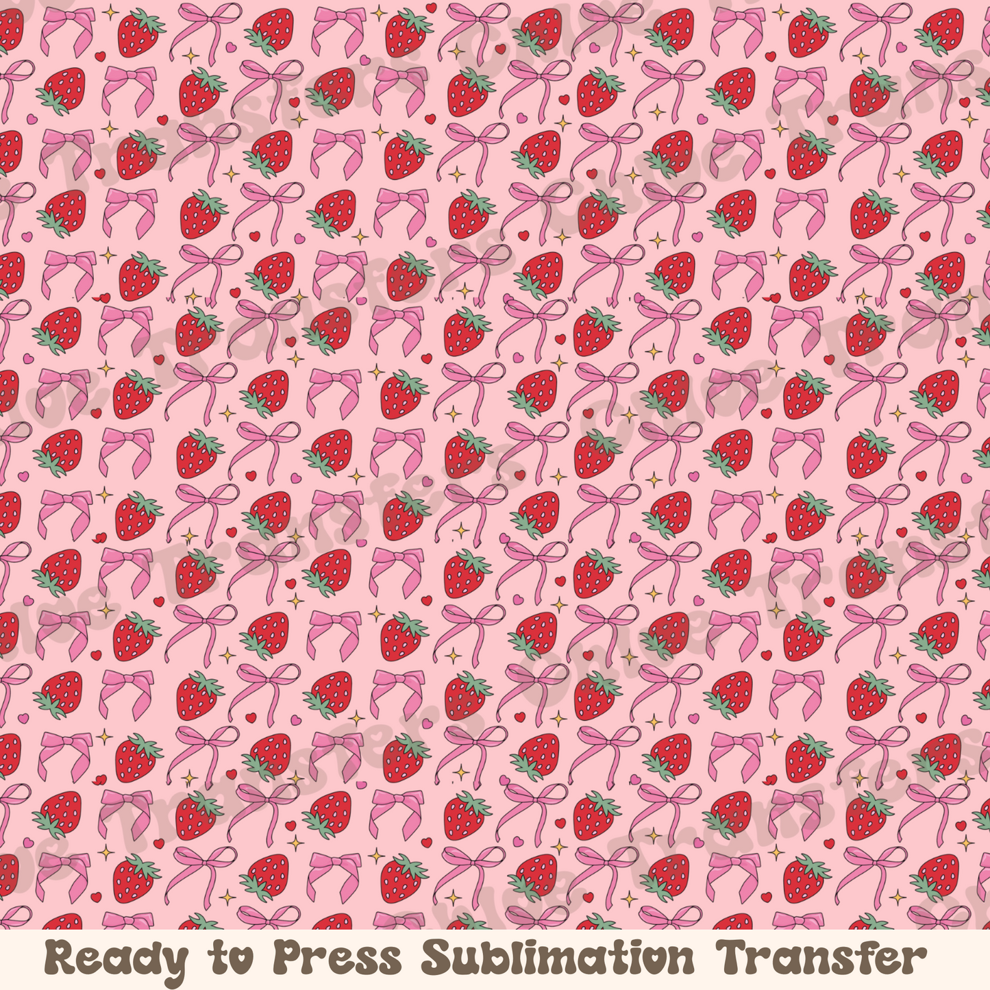 Bows and Strawberries - Sublimation Sheet
