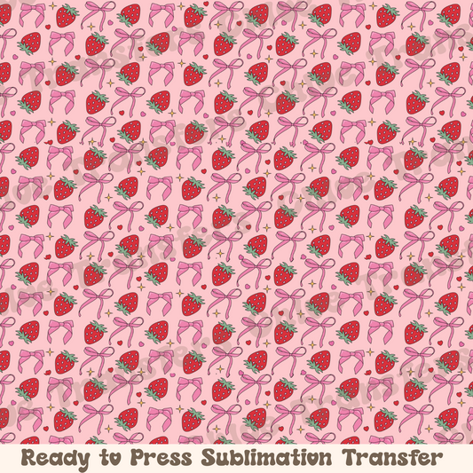 Bows and Strawberries - Sublimation Sheet