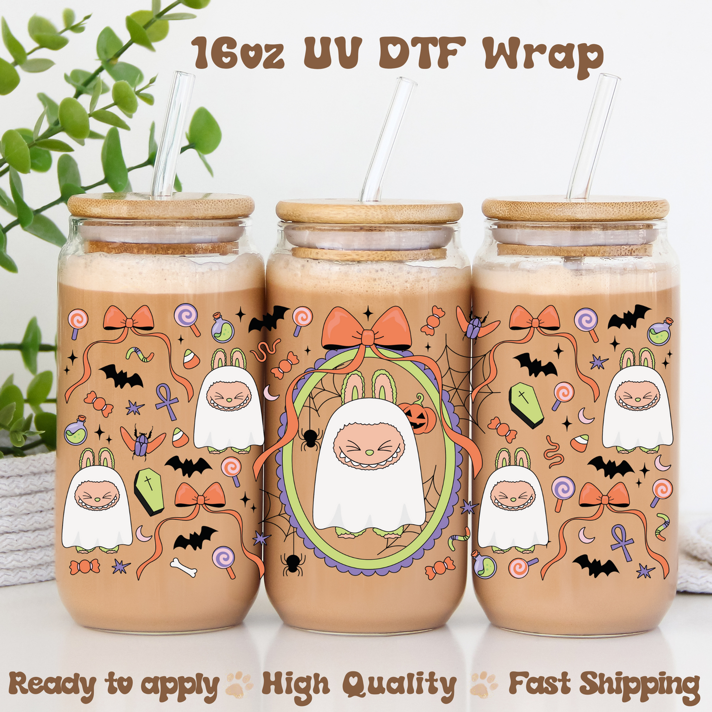 Bubu Ghost - 16oz UV DTF Wrap