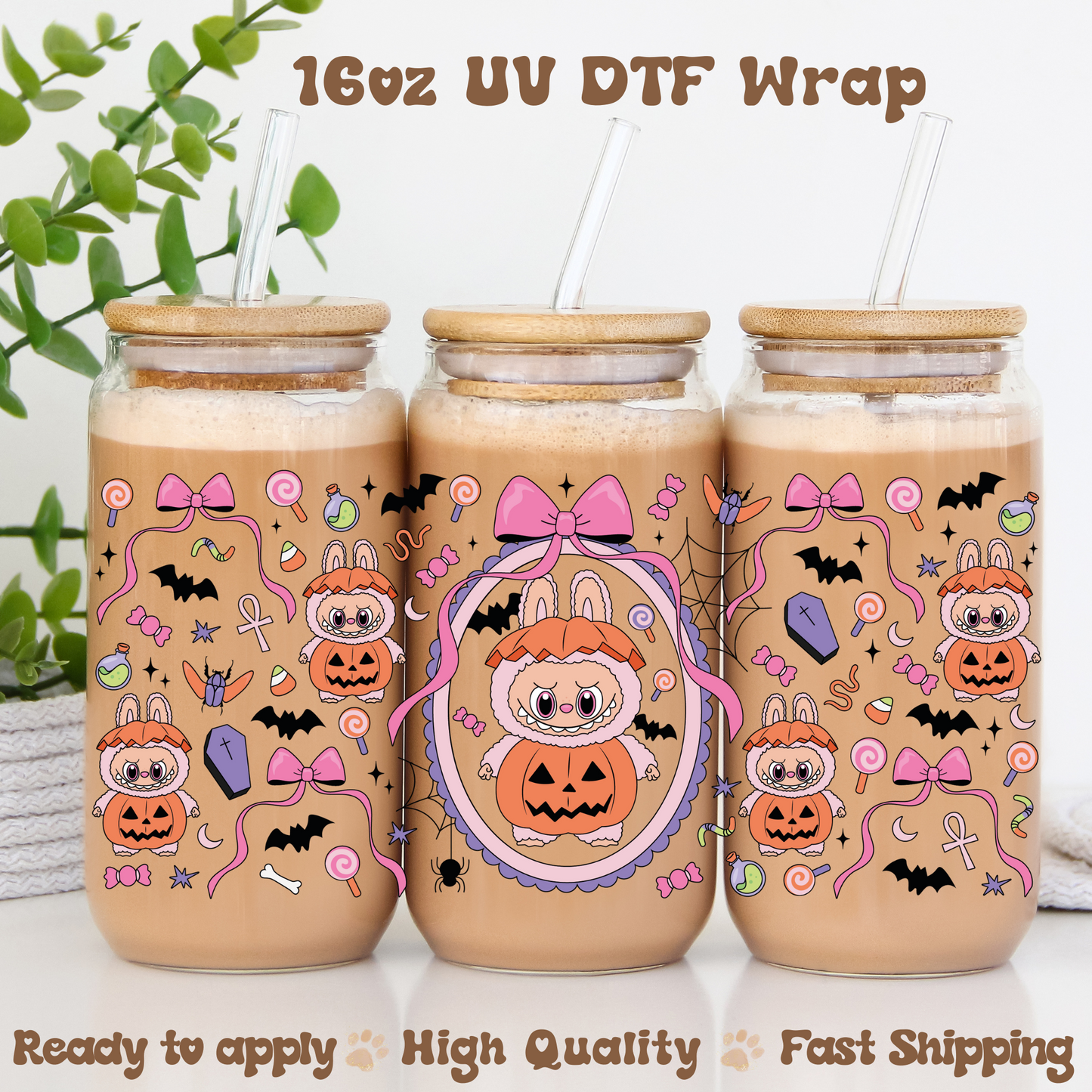 Bubu Pumpkin - 16oz UV DTF Wrap