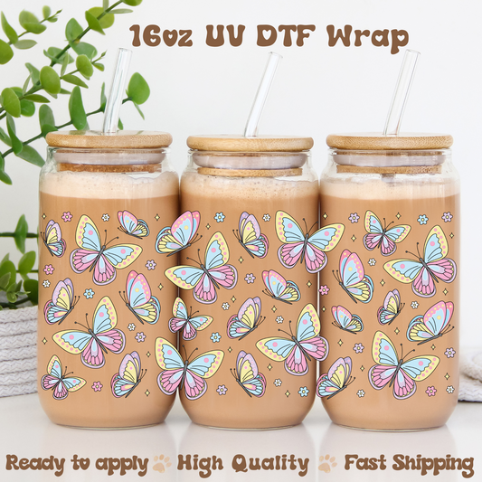 Butterflies and stars -16oz UV DTF Wrap