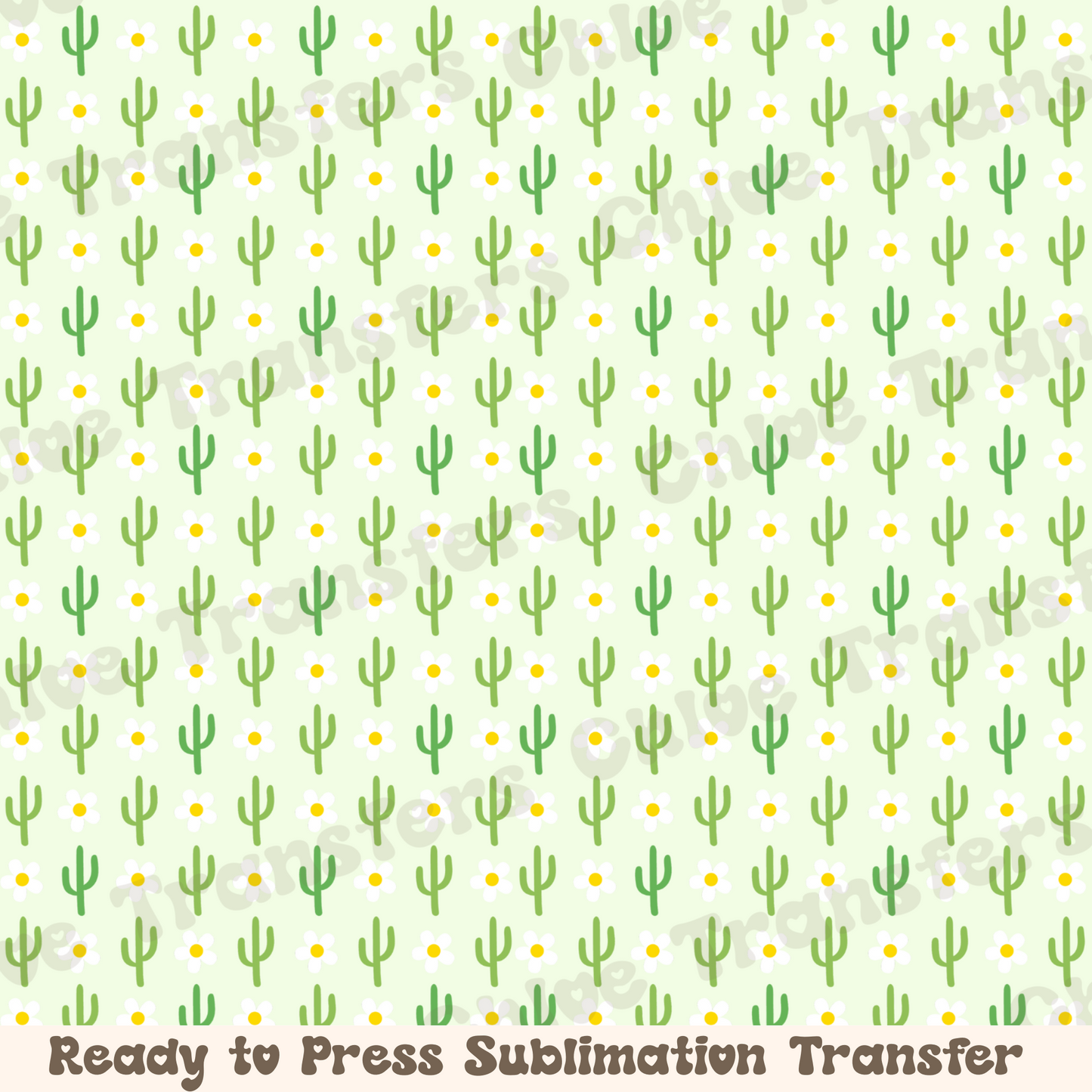 Cactus and Daisies - Sublimation Sheet