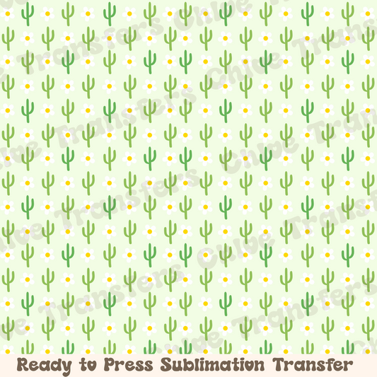 Cactus and Daisies - Sublimation Sheet