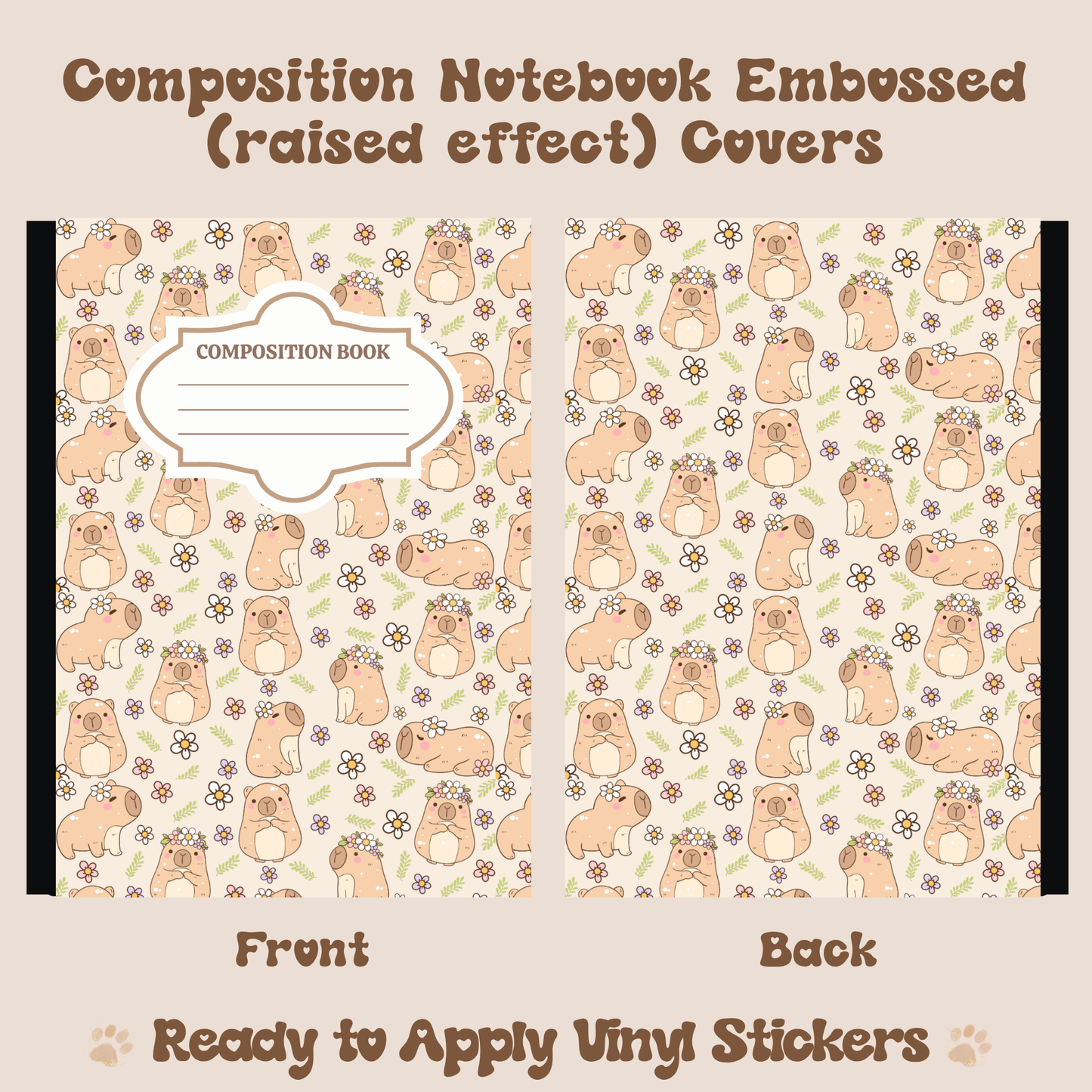 Capybaras - Embossed Vinyl Notebook Cover