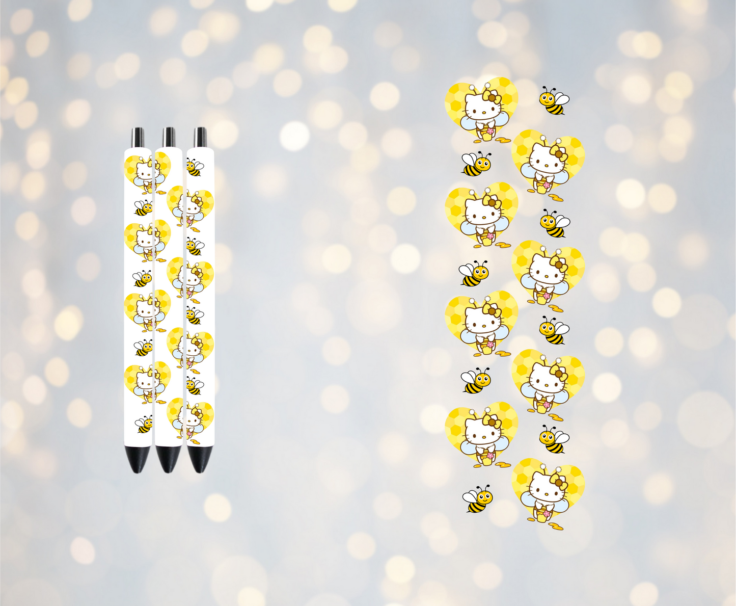 Cat and Bees - UV DTF Pen Wrap