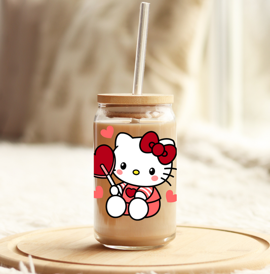 Cat Candy Heart - UV DTF Decal