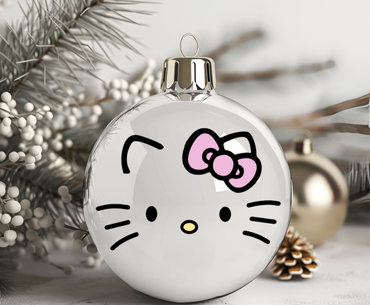 Cat Pink Bow- UVDTF Ornament Decal