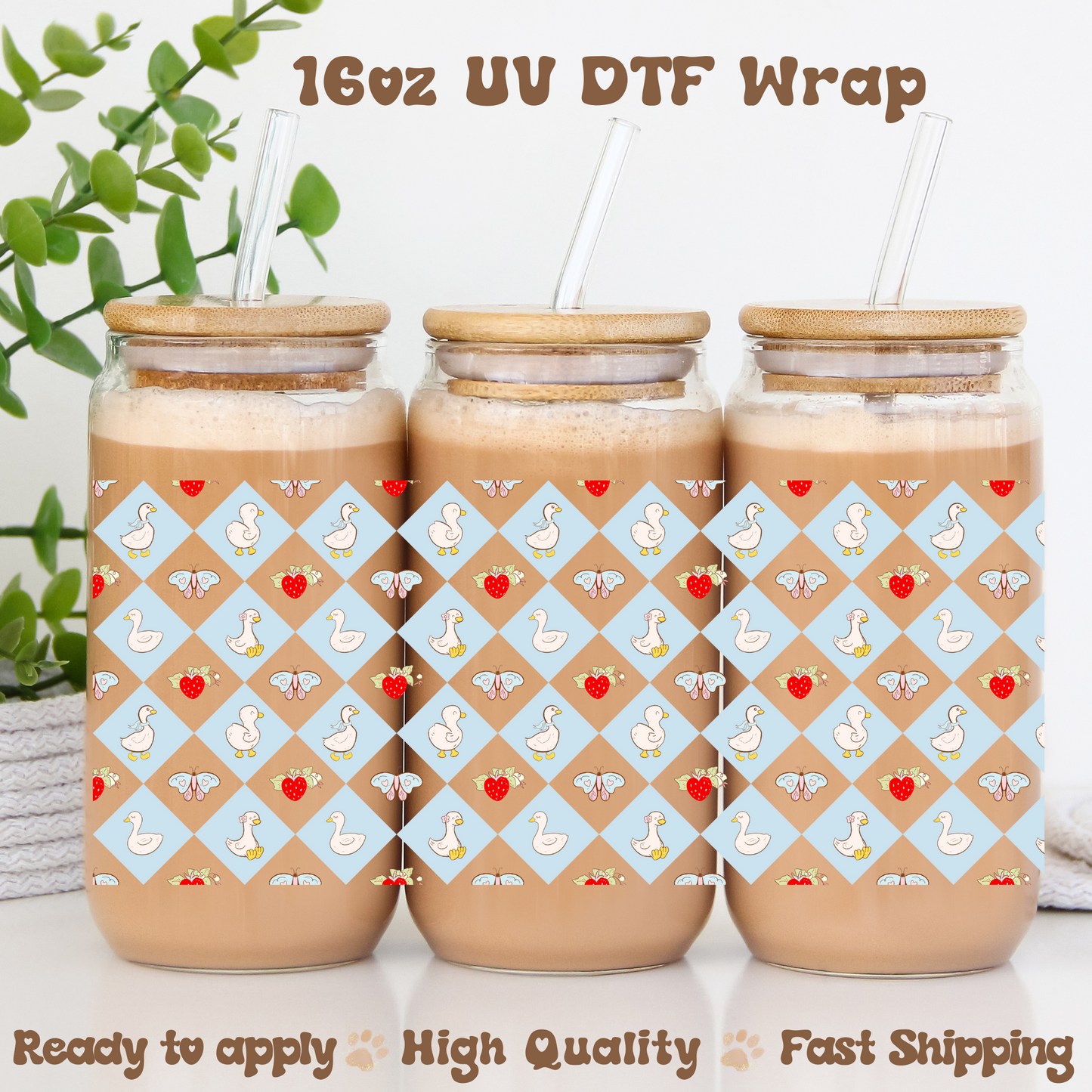 Checkered Goose - 16oz UV DTF Wrap