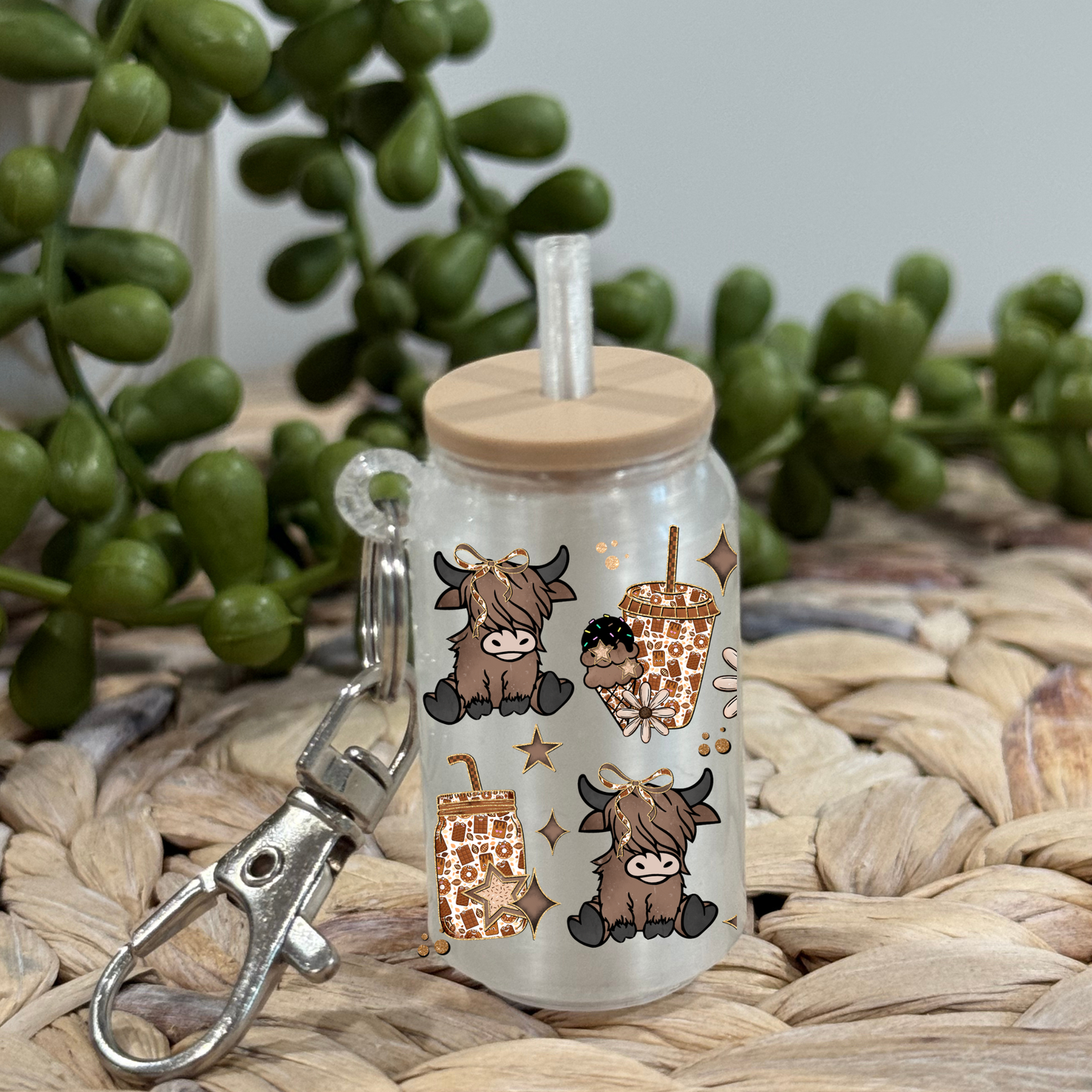 Chocolate Cow -Beer Can Keychain UV DTF Wrap
