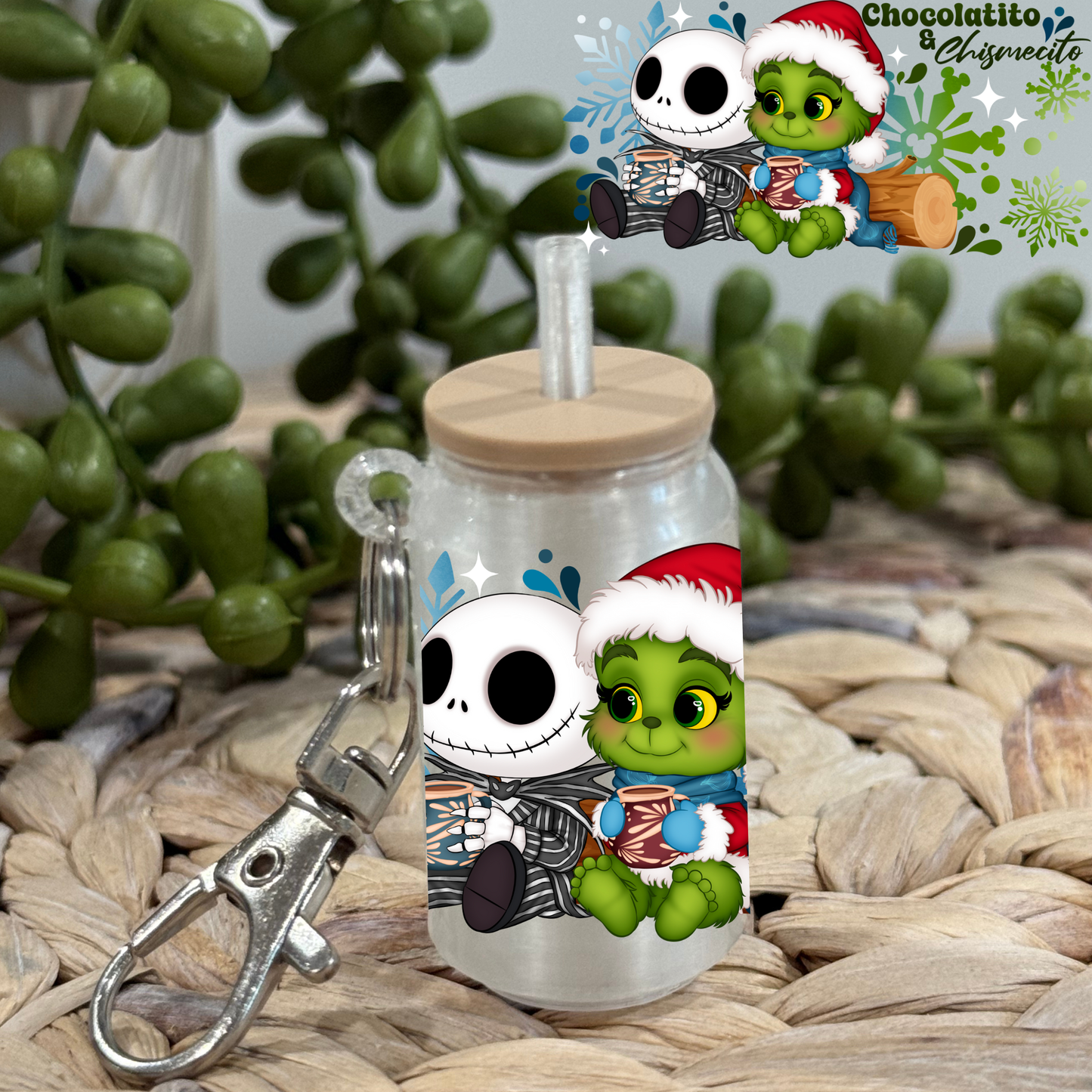 Chocolatito Y Chisme 2 -Glass Can Keychain UV DTF Wrap