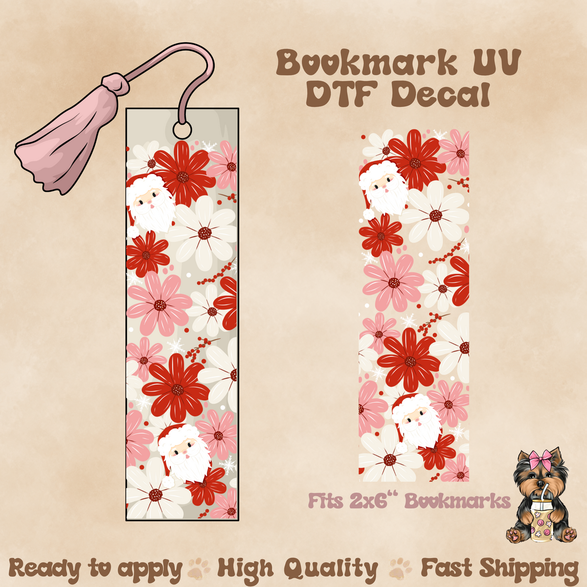 Christmas Flowers - UV DTF Wrap
