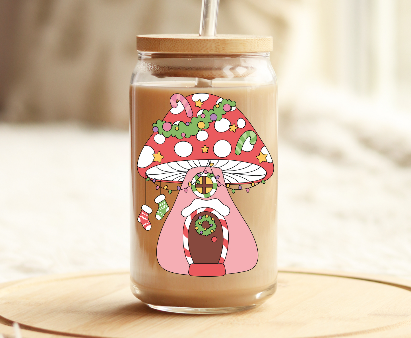 Christmas Mushrooms -UVDTF Decal