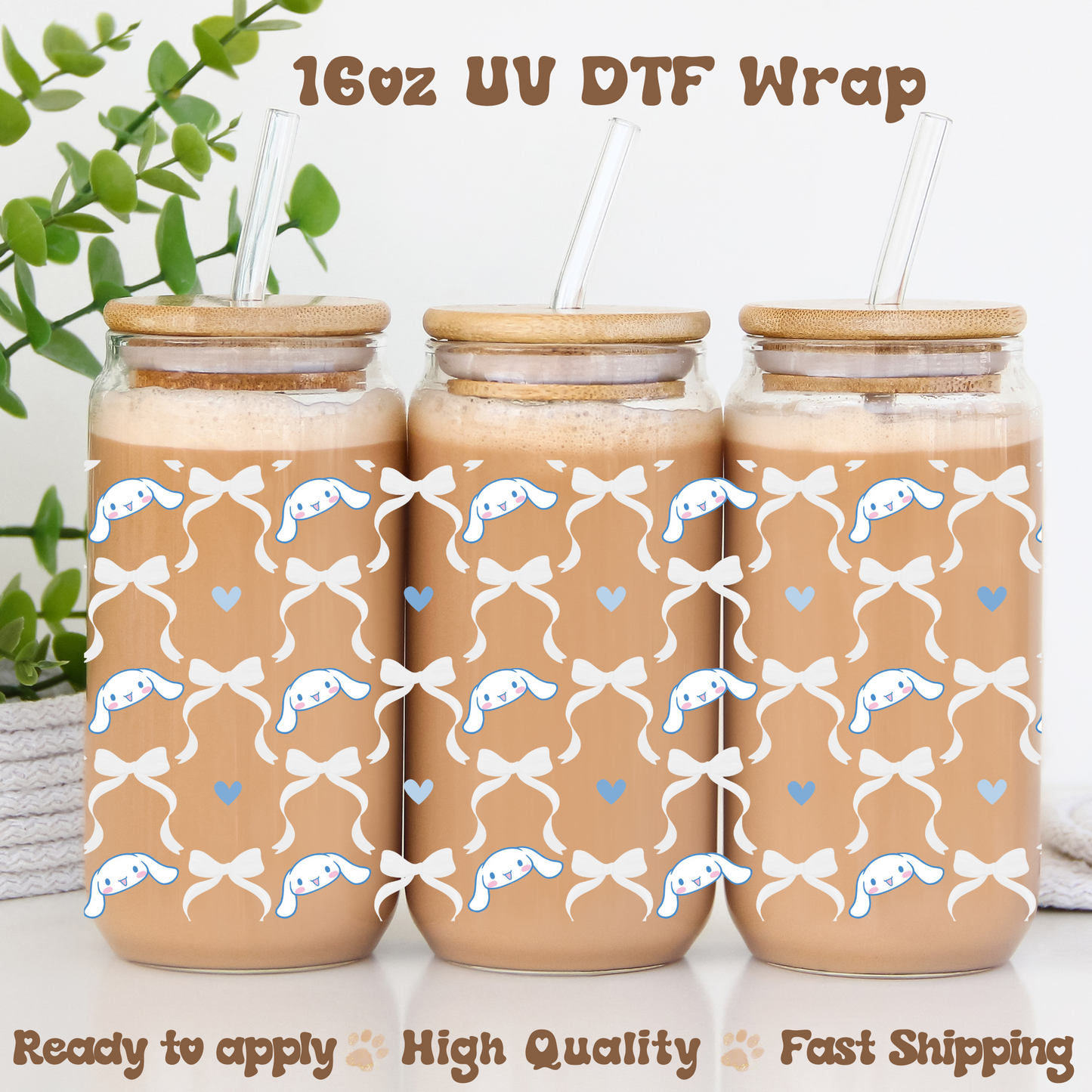 Coquette Bunny -16oz UV DTF Wrap
