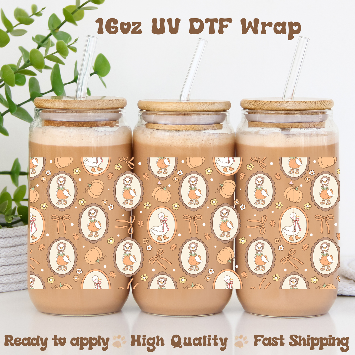 Coquette Goose Fall - 16oz UV DTF Wrap