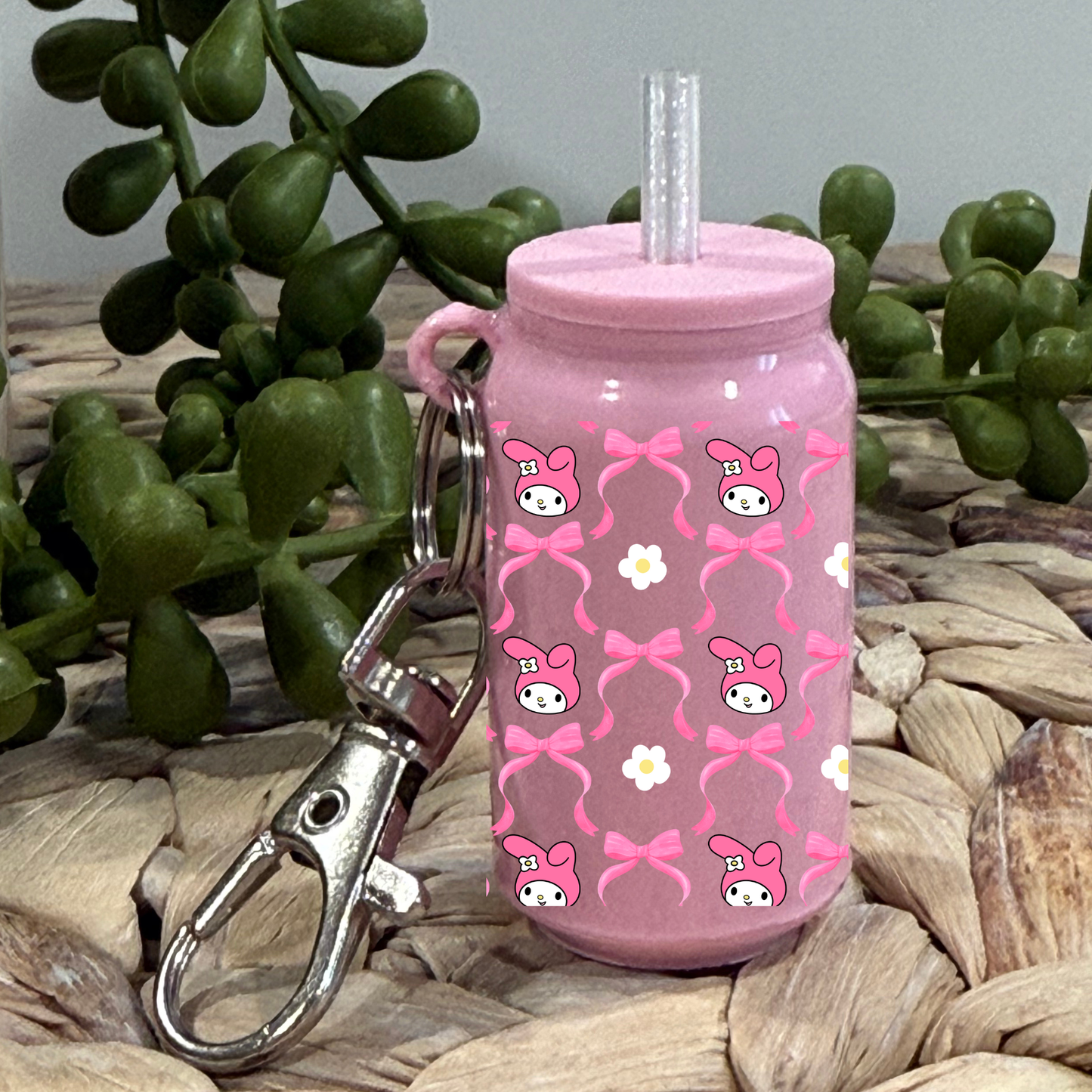 Coquette Mel -Glass Can Keychain UV DTF Wrap