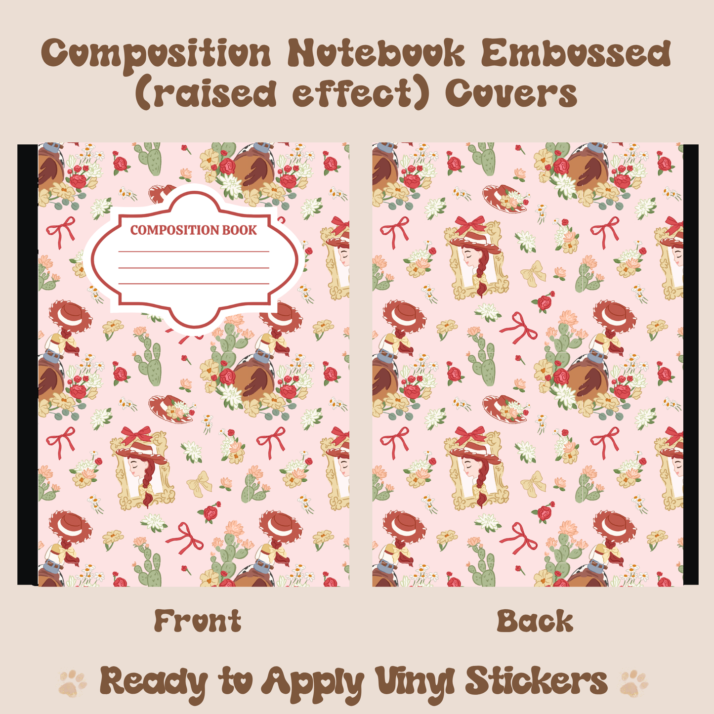 Cowgirl J - Embossed Vinyl Notebook Cover