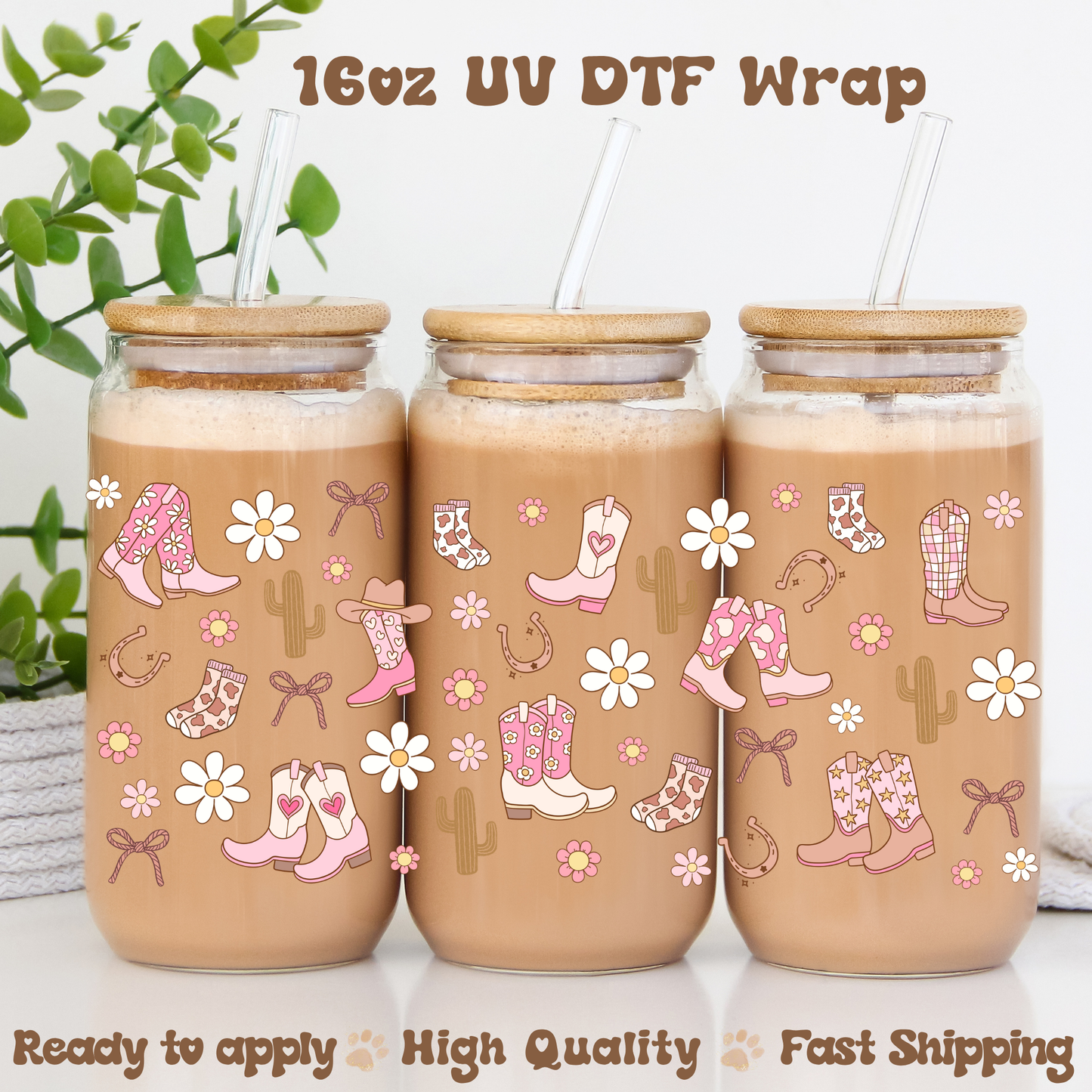 Cowgirl Pink - 16oz UV DTF Wrap