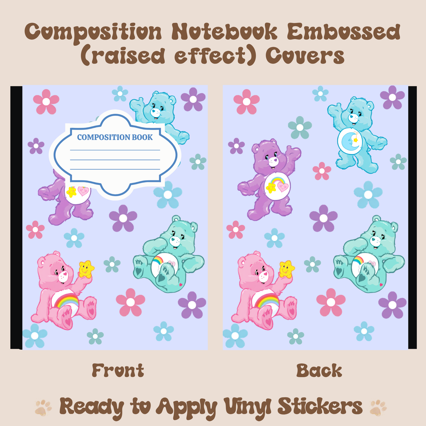 Cute Bears - Embossed Vinyl Notebook Cover
