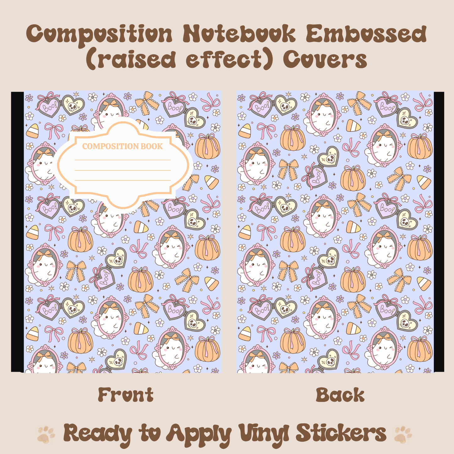 Cute Ghost - Embossed Vinyl Notebook Cover