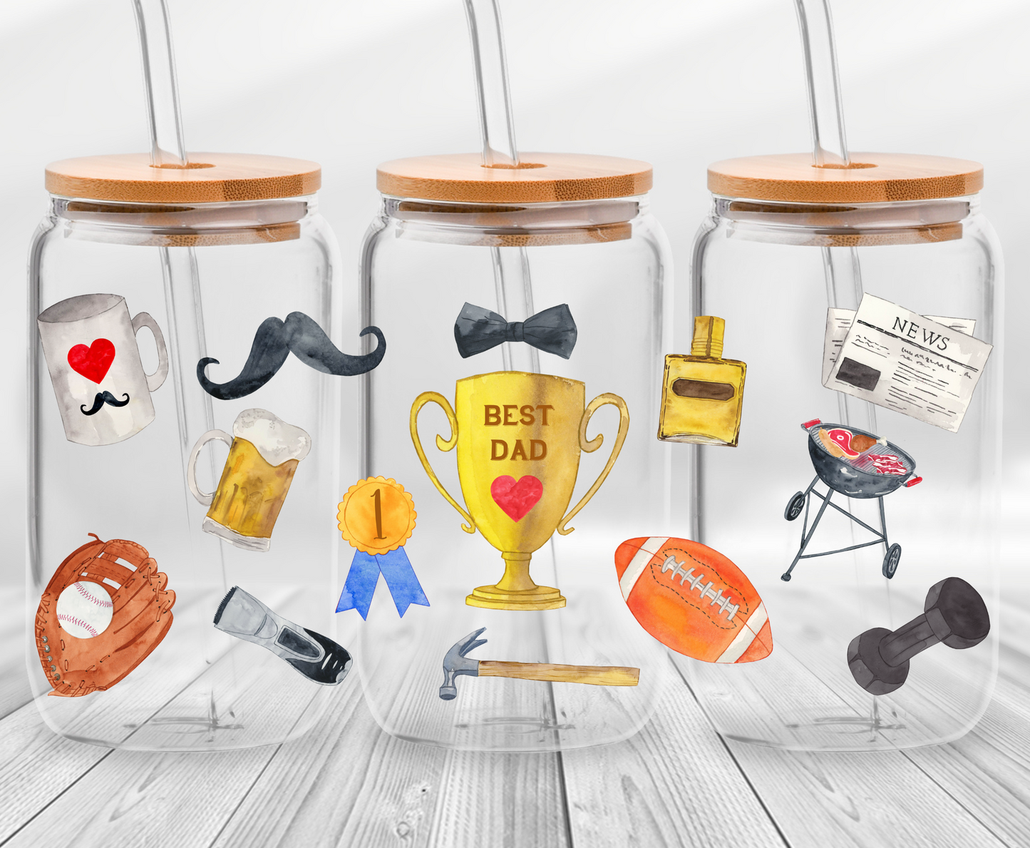 Dad Things 2 - 16OZ UV DTF Cup Wrap