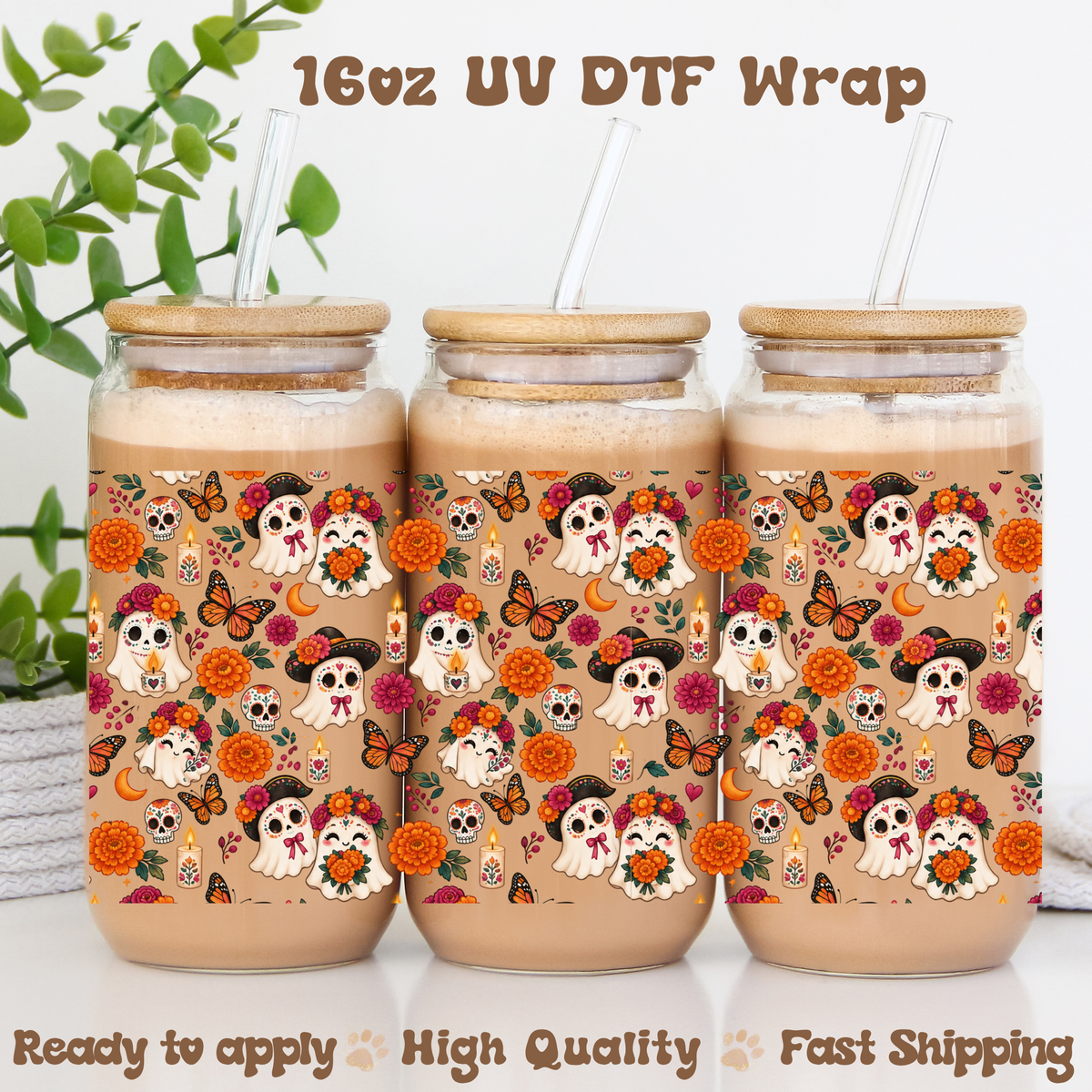 Dia de Muertos 2 - 16oz UV DTF Wrap