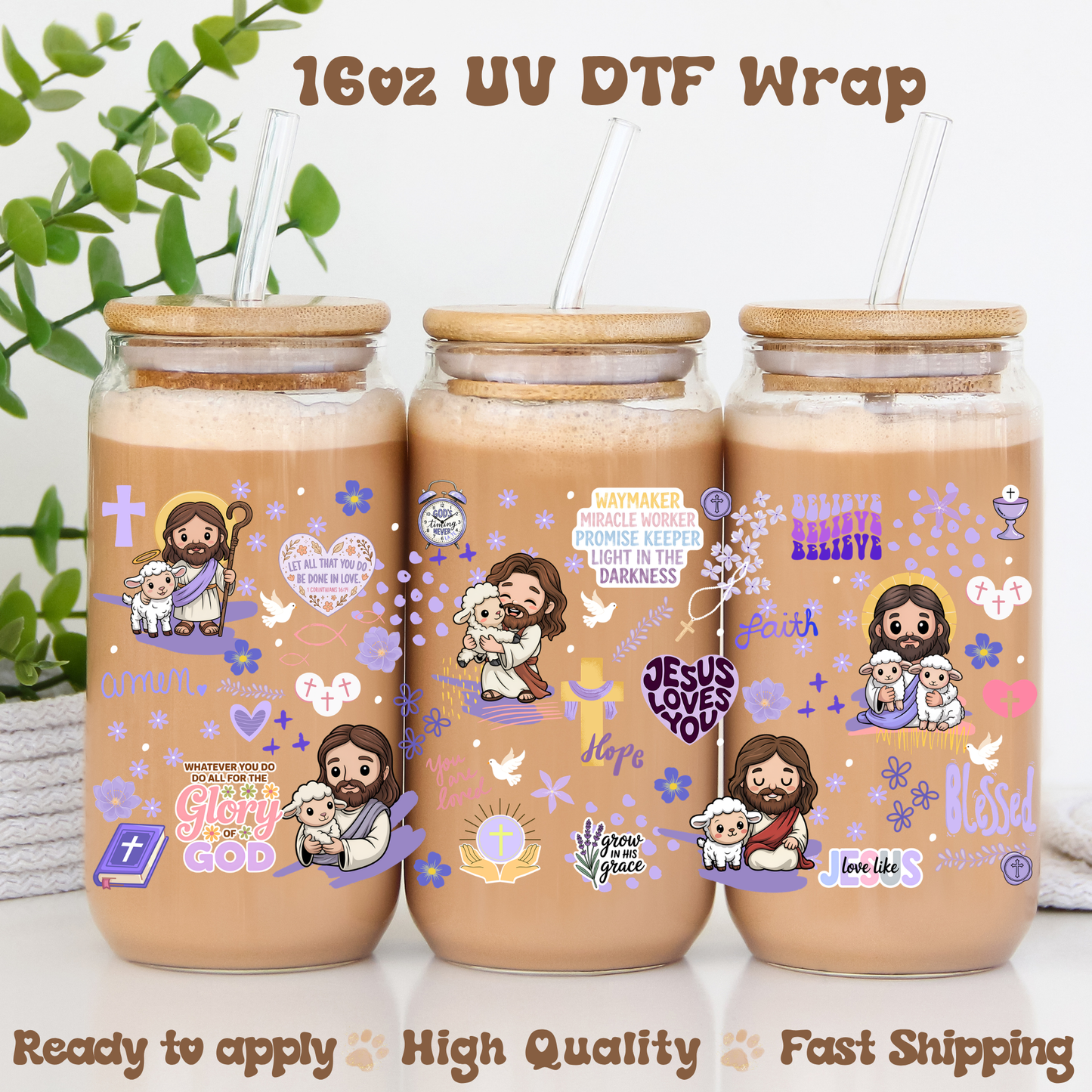 Faith (Purple)- 16oz UV DTF Wrap