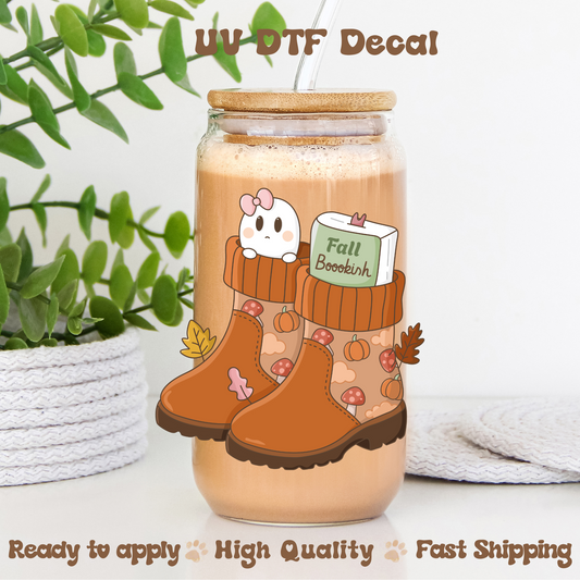 Fall Bookish Boots - UVDTF Decal