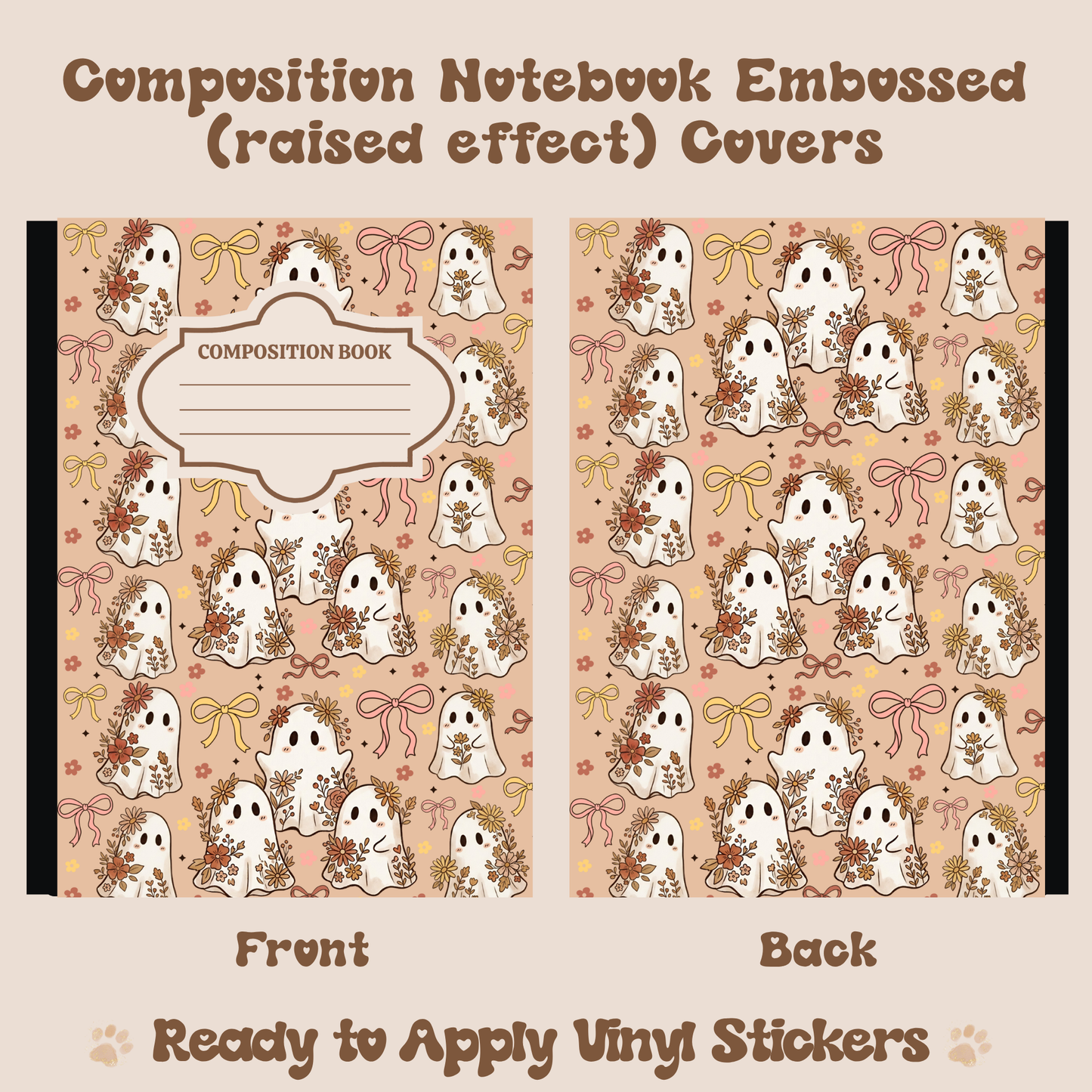 Fall Ghosties - Embossed Vinyl Notebook Cover