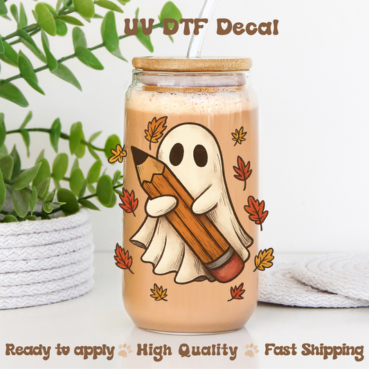 Fall Ghost Teacher - UVDTF Decal