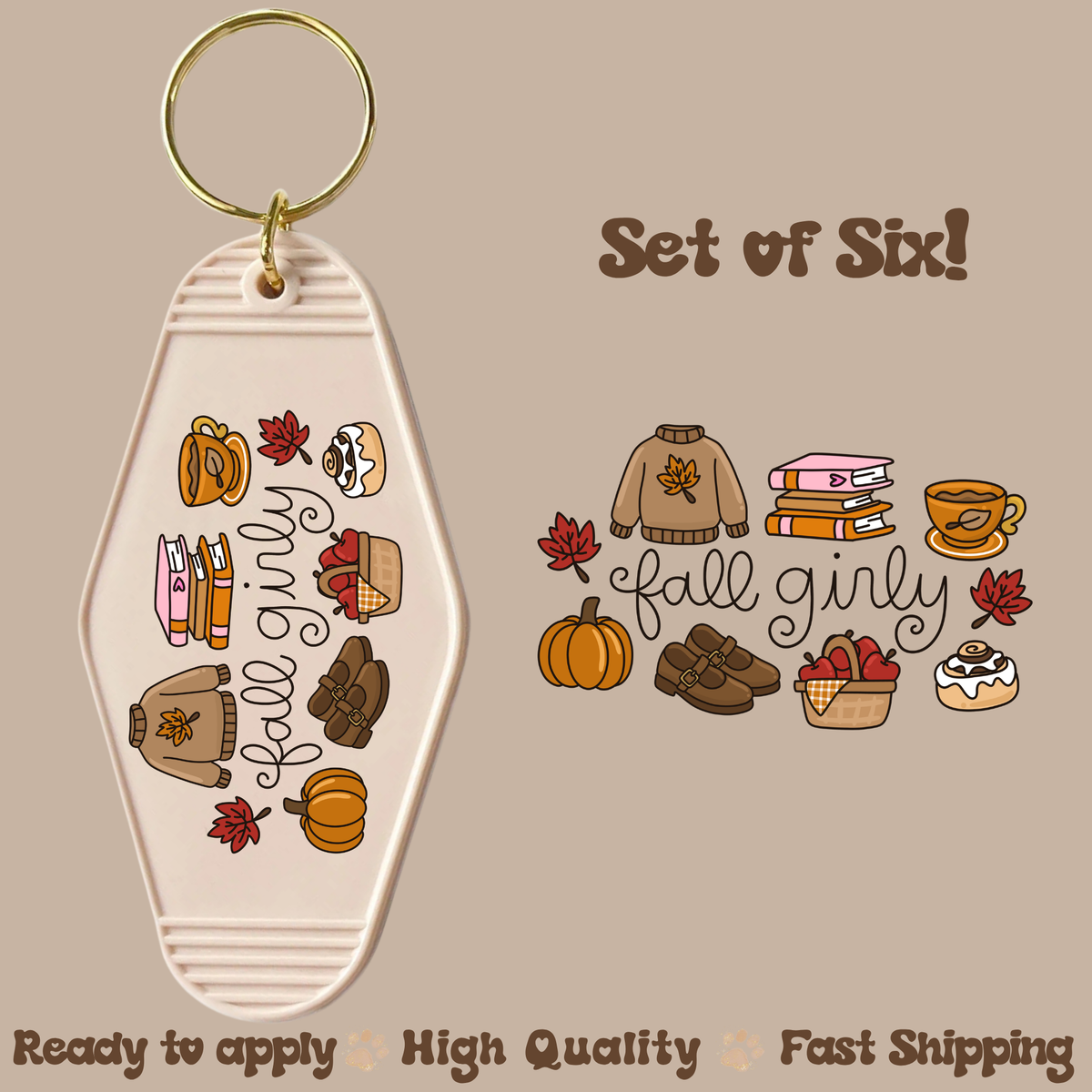 Fall Girly 2 - UV DTF Motel Keychain Decal