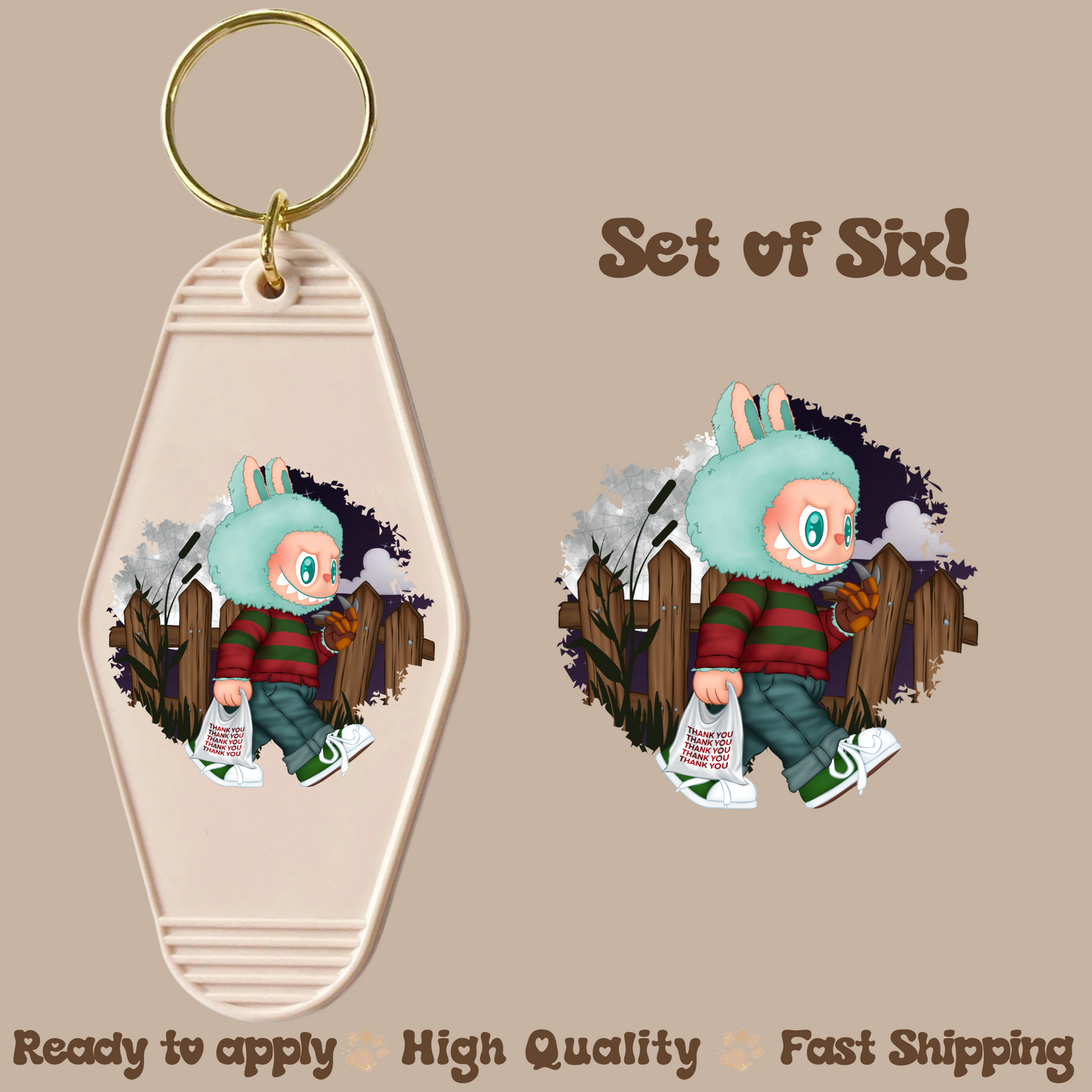 F bubu - UV DTF Motel Keychain Decal