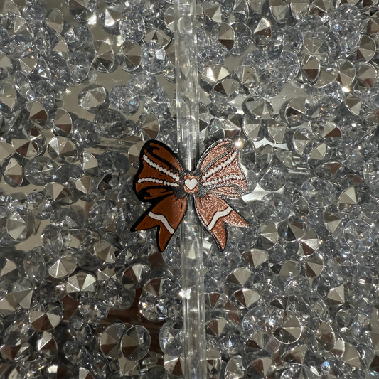 Football Bow - 8mm Straw Topper