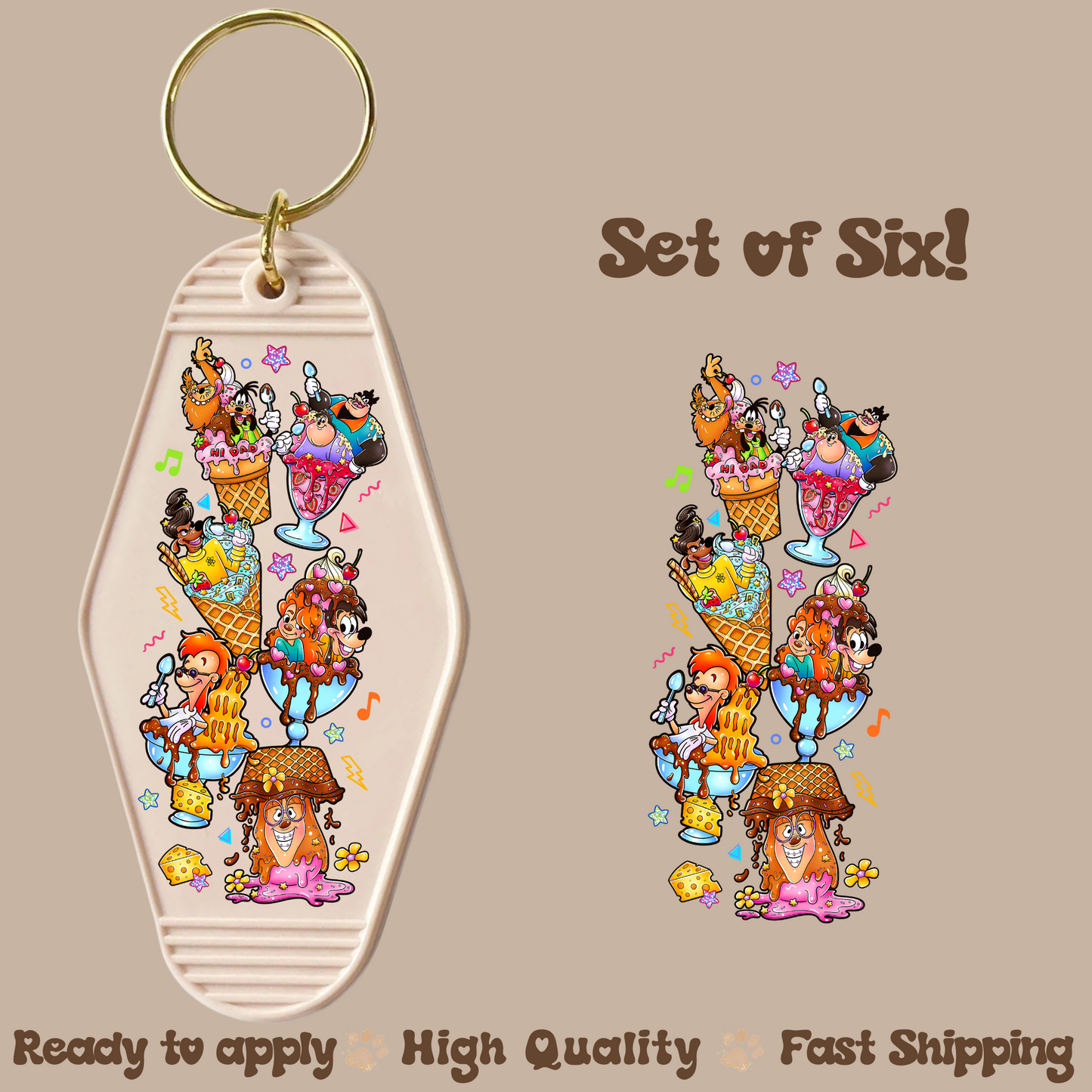 GFY ice creams - UV DTF Motel Keychain Decal