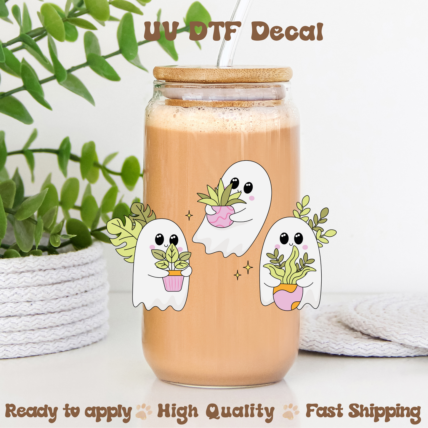 Ghost and Plants -UVDTF Decal