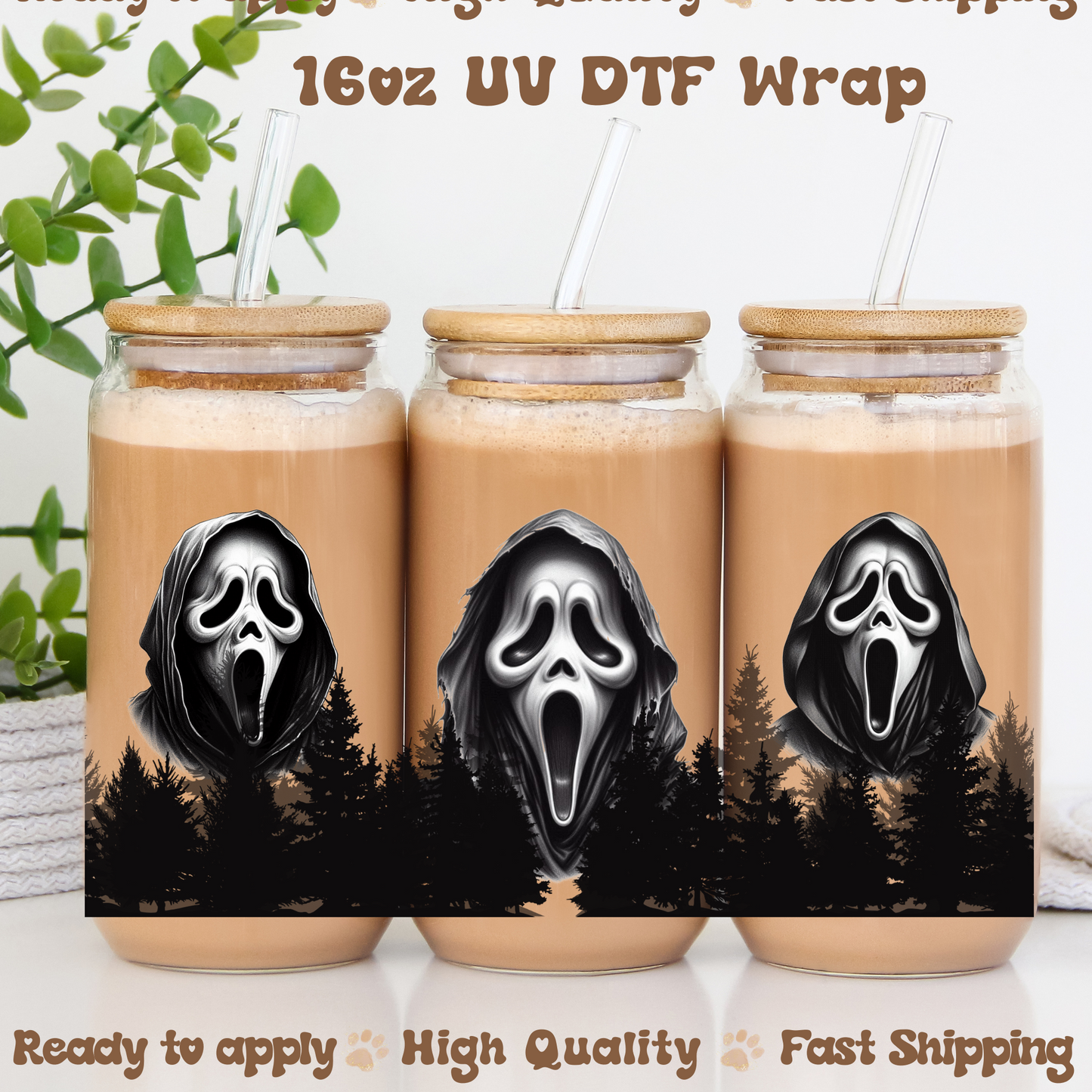 Ghost F -16oz UV DTF Wrap