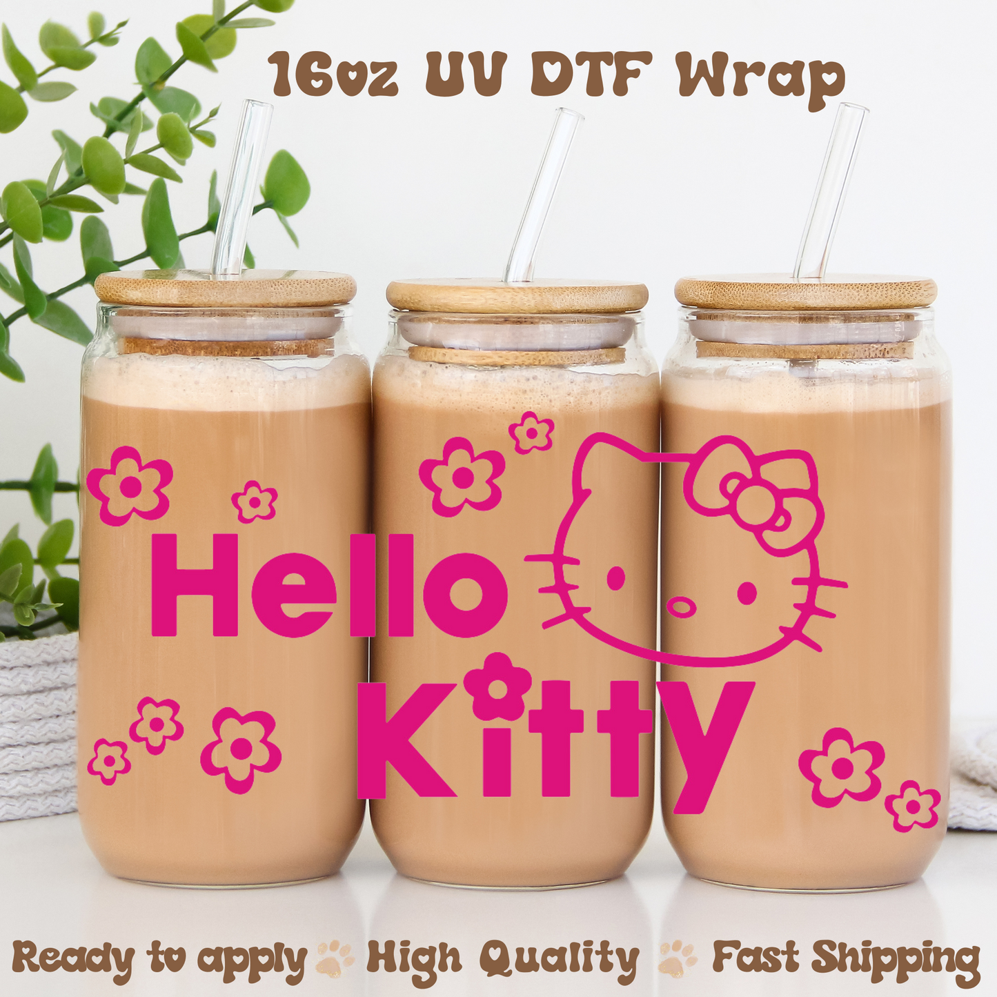 Hello Pink - 16oz UV DTF Wrap