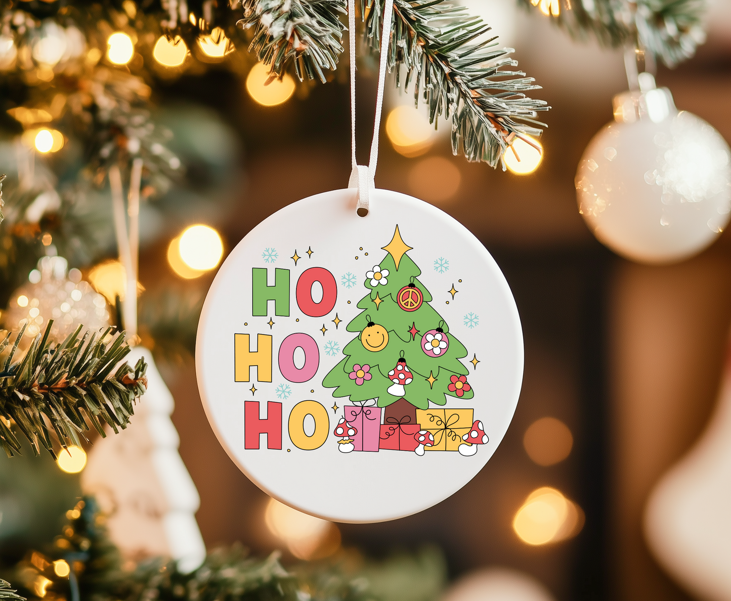 Ho Ho Ho Retro -UVDTF Ornament Decal