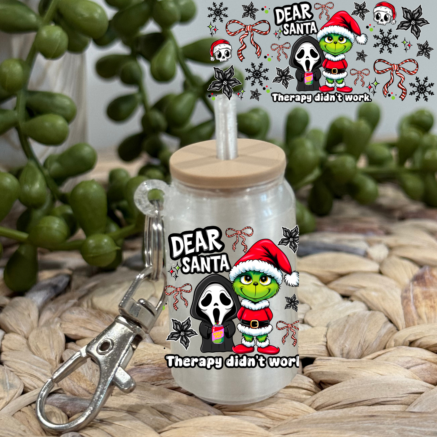 Holiday Hot Mess -Beer  Can Keychain UV DTF Wrap