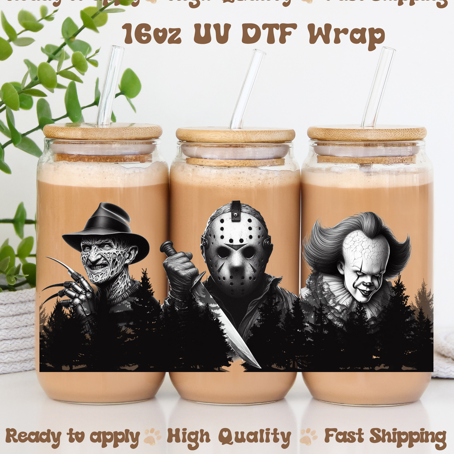 Horror Movies 4 -16oz UV DTF Wrap