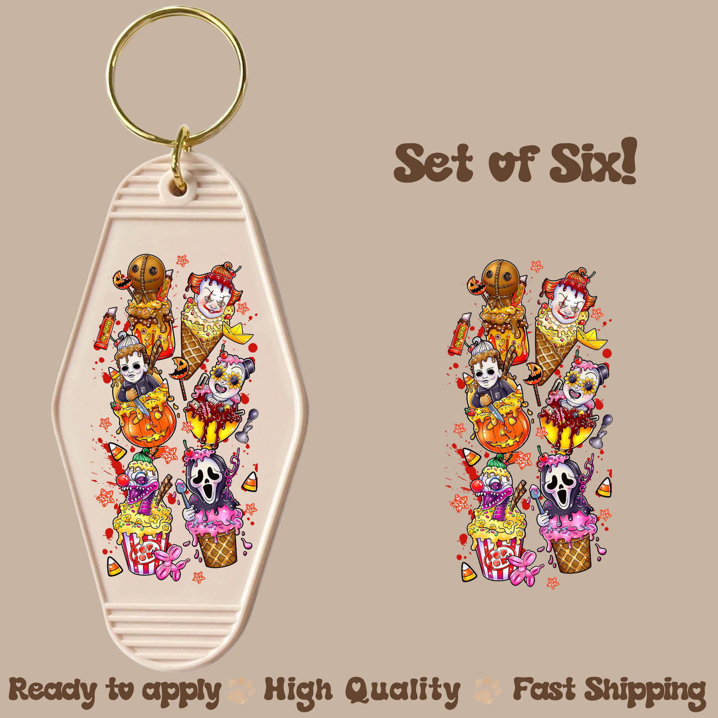 Horrors ice creams - UV DTF Motel Keychain Decal